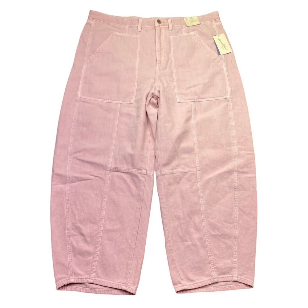 Universal Thread Easy Barrel High Rise Jeans Pink Cotton Size 17 Regular NEW